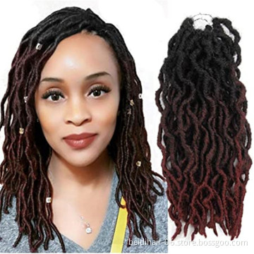 14inch Faux Nu Locs Crochet Braids Short Wavy Goddess Faux Locs False Locs Prelooped Ringlet Synthetic Hair Extension